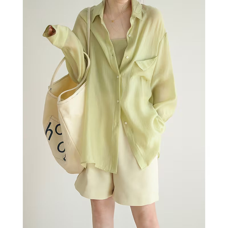 Lazy Wind Fresh Sunscreen Clothes Women's Long Sleeves Summer Fashion Loose Design Thin Shirt Jacket