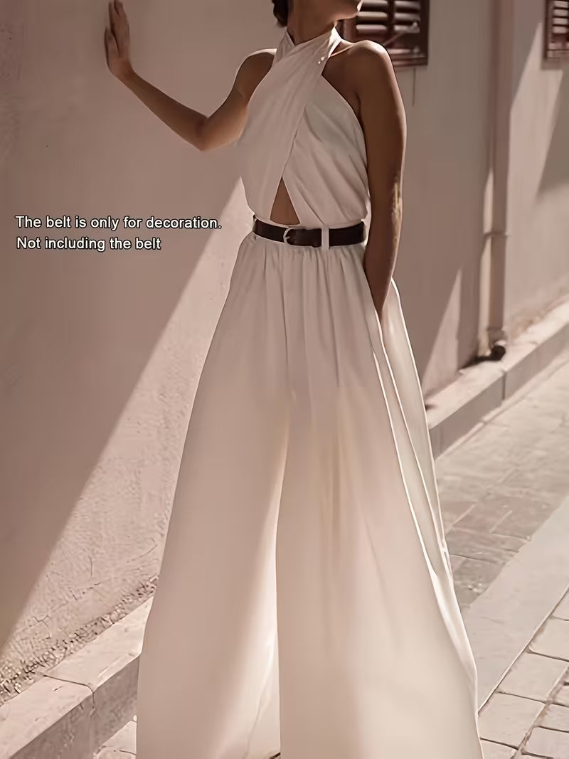 Gavin Direction Women'S Fashion Elegant Backless Halter Dress And Pants