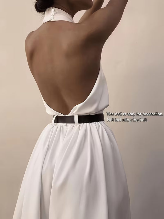Gavin Direction Women'S Fashion Elegant Backless Halter Dress And Pants