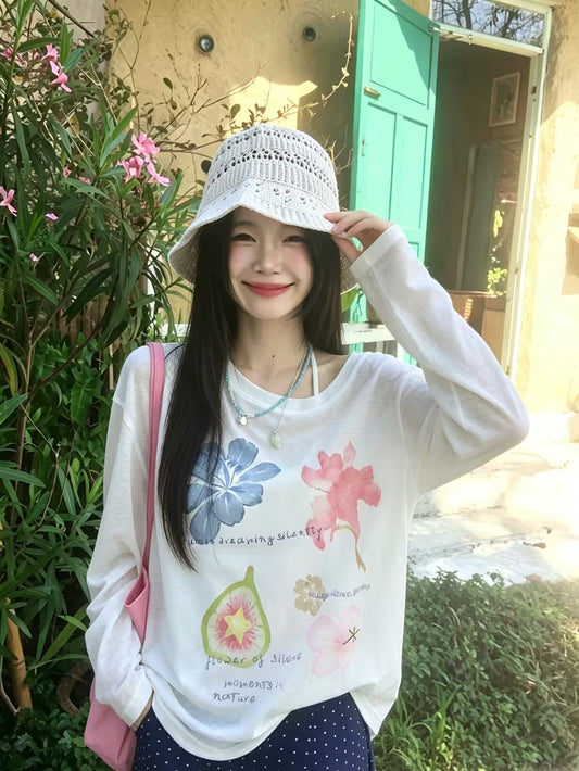 New Summer Lightweight Jacket, Long Sleeve T-Shirt, Women'S Air Conditioning Shirt, Casual Loose Slouchy Top