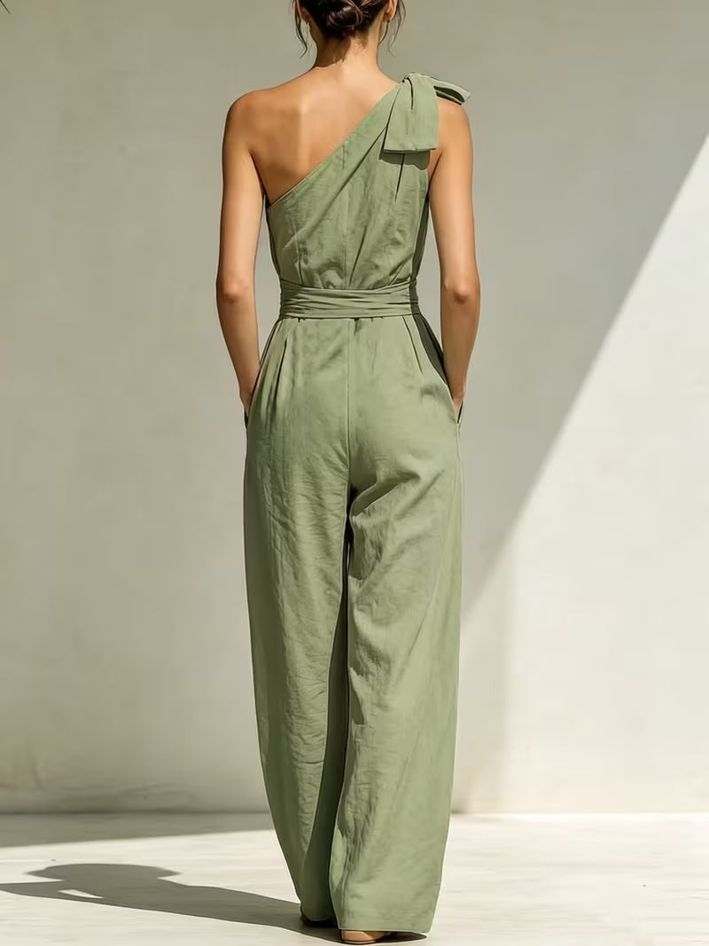 Spring And Summer Fashion Women'S Clothing Loose Waist-Cinching Versatile Jumpsuit