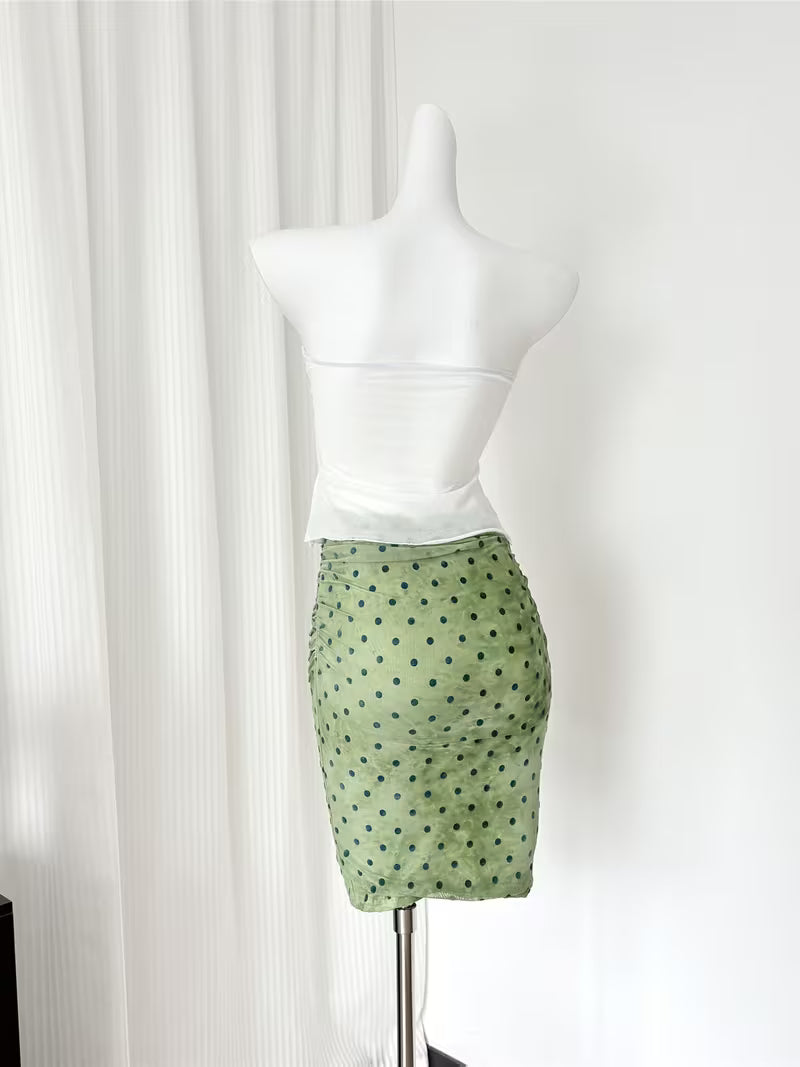 Retro Polka Dot Skirt And Top Two-Piece Set