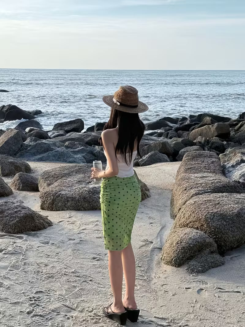 Retro Polka Dot Skirt And Top Two-Piece Set