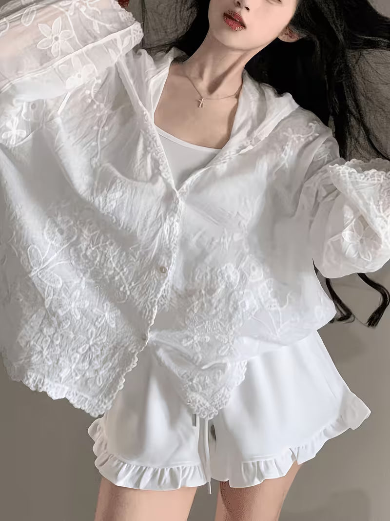 Summer New Embroidered Lazy Hoodie