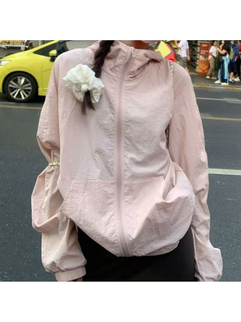 New Summer Jacket for Women, Short Casual Coat, Thin Windbreaker Jacket with Hood, Sun Clothing