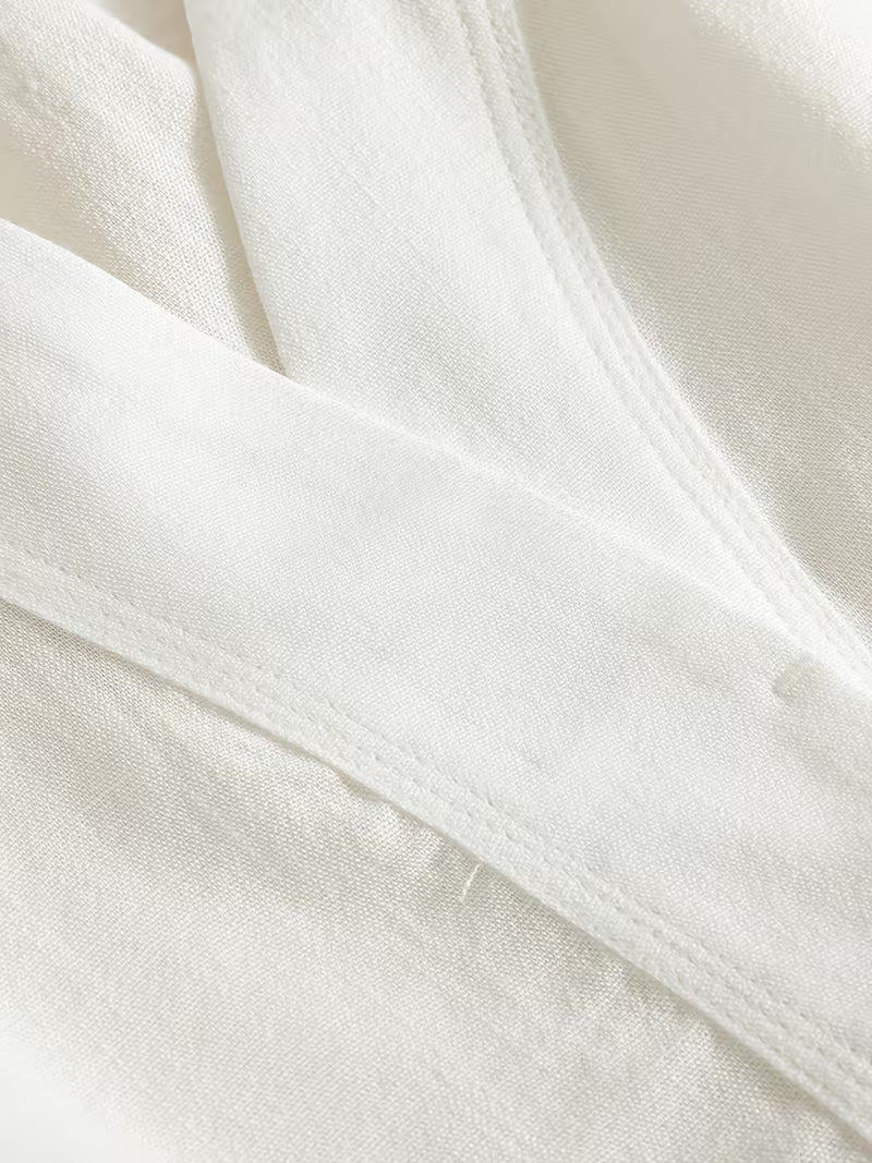 1pc New Women's Summer Casual Jacket Lightweight Thin Outerwear, Versatile Cool Half-Sleeve White Cardigan Coat