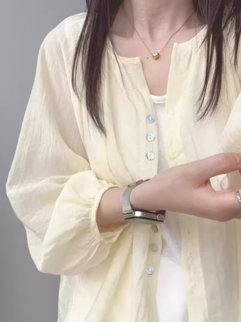 New Shirt for Women, Layered, Loose, Versatile, Shirt, Outerwear Cardigan