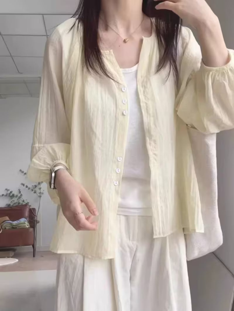 New Shirt for Women, Layered, Loose, Versatile, Shirt, Outerwear Cardigan