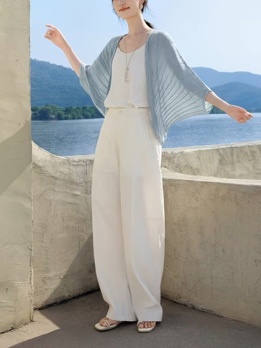 Elegant Spring/Summer New Women's V-Neck Cardigan, Versatile Commuter Layering Knitwear