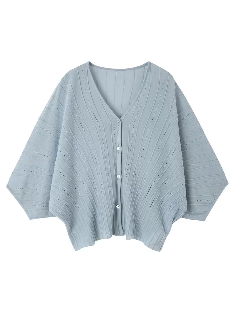 Elegant Spring/Summer New Women's V-Neck Cardigan, Versatile Commuter Layering Knitwear