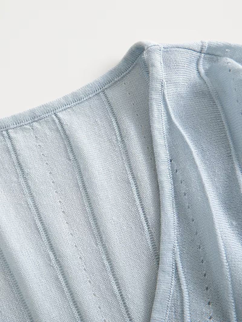 Elegant Spring/Summer New Women's V-Neck Cardigan, Versatile Commuter Layering Knitwear